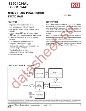 IS65C1024AL-45TLA3 datasheet  